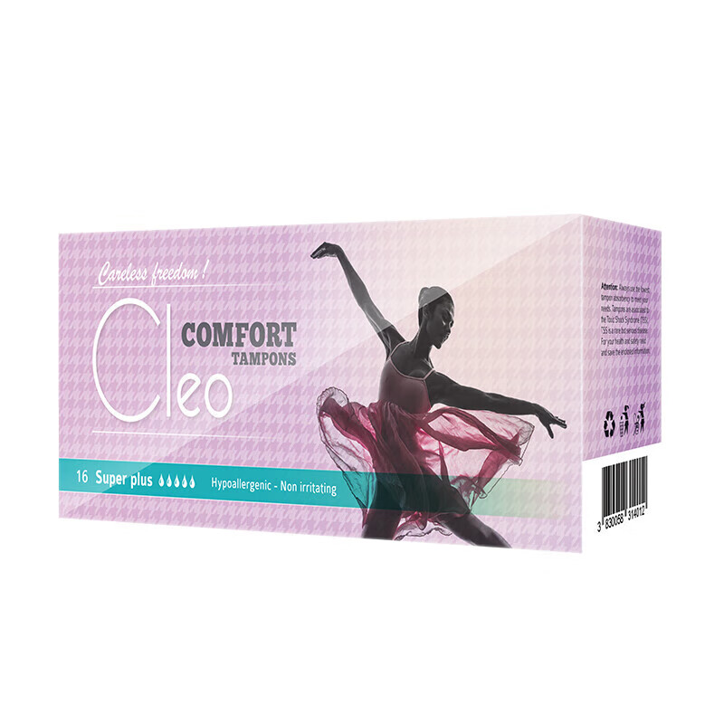 Cleo built-in tampons, aunt tampons, finger-in sanitary tampons, special for swimming, hygienic for girls, large quantity of 16 pieces