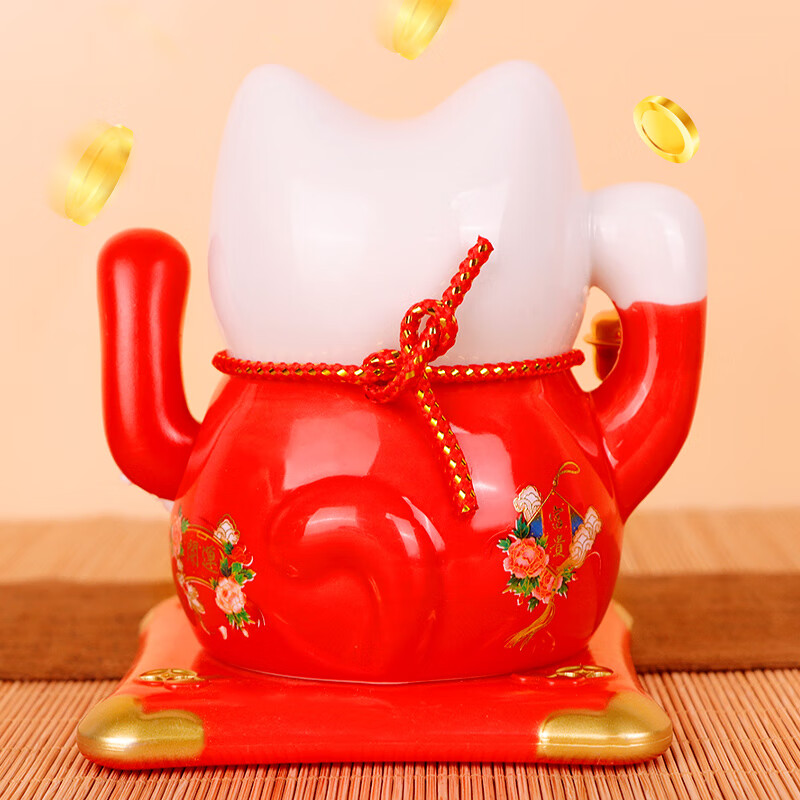 Extreme Space Lucky Cat Solar Powered Automatic Hand Waving Lucky Cat Living Room Ornament Store Opening Gift Housewarming Gift