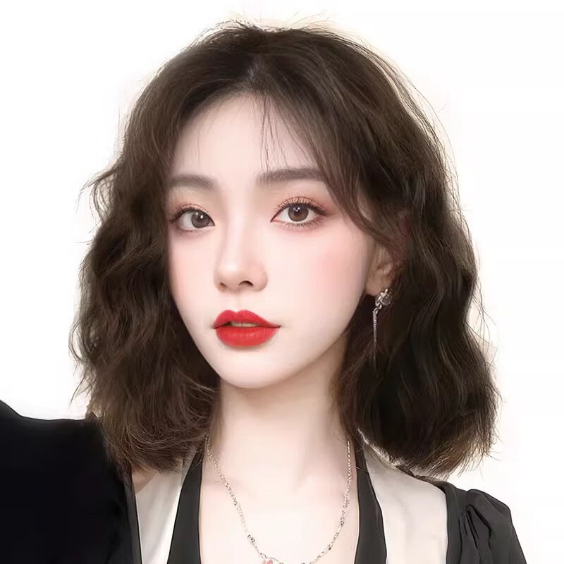 Shang Shangqian's wig piece for women with curly hair to cover gray hair, thin, fluffy, natural and traceless full human hair replacement piece, repair bangs 9*14, natural color 30cm