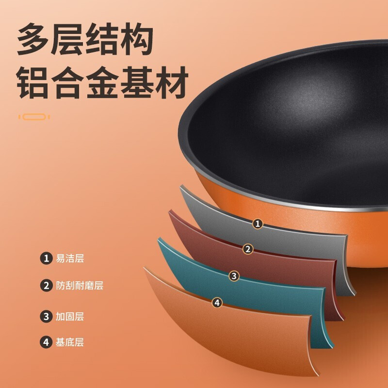 SUPOR pot set non-stick pot wok frying pan soup pot household kitchen utensil set pot suitable for open flame gas stove TP1612E wok + frying pan + soup pot