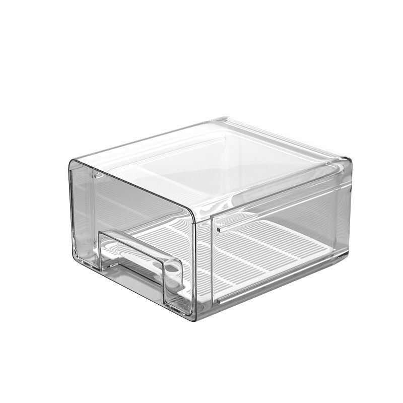 Sungsa drawer-type refrigerator storage box food-grade refrigerator large fresh-keeping box egg box vegetable storage box with drain tray 5.2L single-layer drawer (PET high transparency 1 piece)