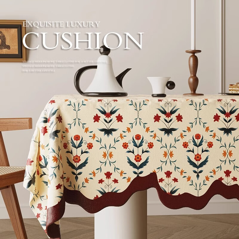 Yinshang rectangular tablecloth, hemp-like waterproof and anti-scalding table mat, light luxury and high-end American style special-shaped coffee table tablecloth