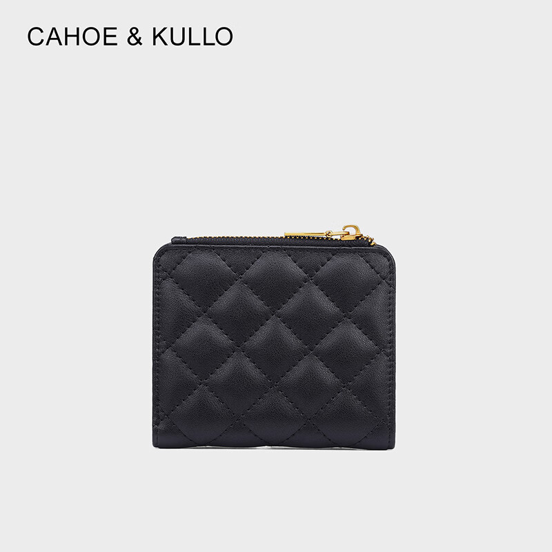 CAHOE KULLO Official Short Wallet Women's 2025 New Clutch Bag Women's Card Bag Coin Purse Wallet New Year's Gift Black-Niche ck Women's Bag Birthday Gift for Best Friend Practical and Heartfelt High-Level Feeling for Elders in Autumn and Winter