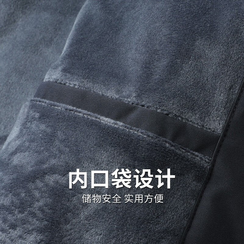 Dances with Wolves Windproof and Anti-wrinkle Hooded Jacket Men's Removable Hood 2026 Spring New Men's Casual Jacket 1025 Navy Blue 101-Fleece M (170)