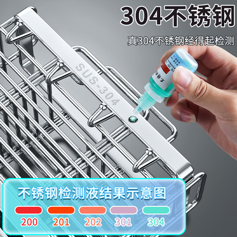 Benwang (BW) Kitchen Chopstick Rack Wall-mounted 304 Stainless Steel Chopstick Storage Box Chopstick Cage Chopstick Holder Artifact 304 Stainless Steel Edged Thickened-Three-Gate Chopstick and Spoon Rack