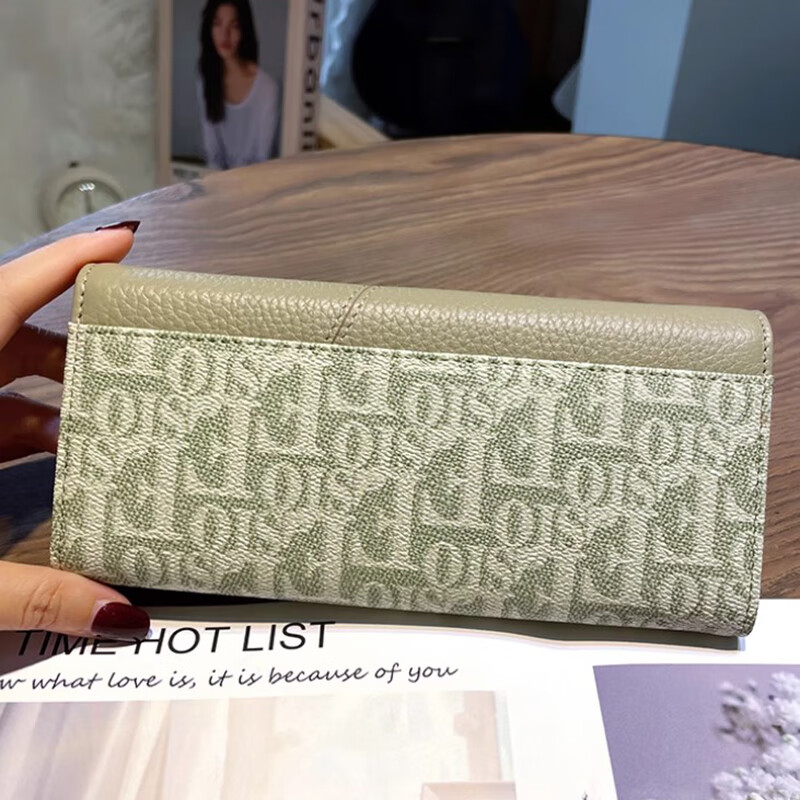 VUNIQSON high-end long wallet women's genuine leather 2025 new large-capacity soft cowhide wallet fashionable hand coin card holder off-white - first layer cowhide