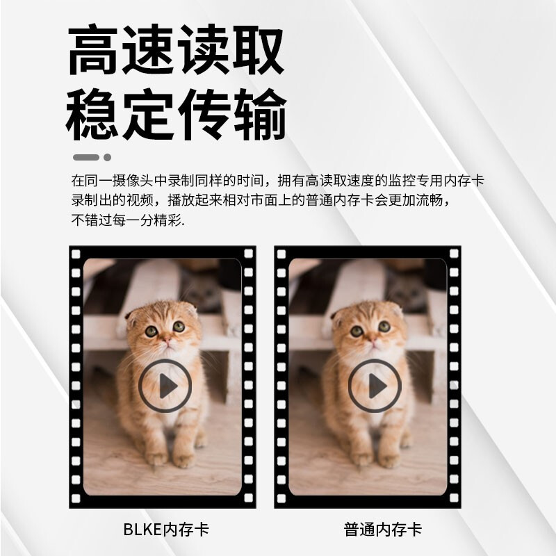 BLKE is suitable for Xiaomi camera TF card high-speed surveillance memory card camera memory card FAT32 format Micro sd card video doorbell cat eye surveillance storage universal 32G TF card surveillance camera dedicated memory card