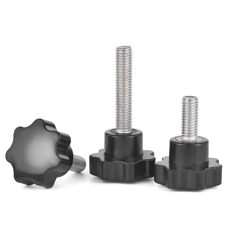 Jinggong (JINGGONG) 304 stainless steel hand screws, seven-star plum blossom handle screws, bakelite quick release bolts, star handle screws, head diameter 25-M4*10 (5 pieces)