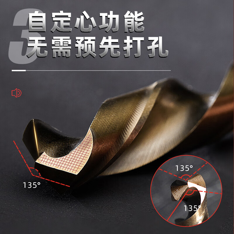 Niuxiang M43 twist drill bit stainless steel special cobalt-containing hand electric drill for drilling steel super-hard tungsten steel alloy straight shank drill bit M43 cobalt-containing drill bit 4.2mm 10 pieces