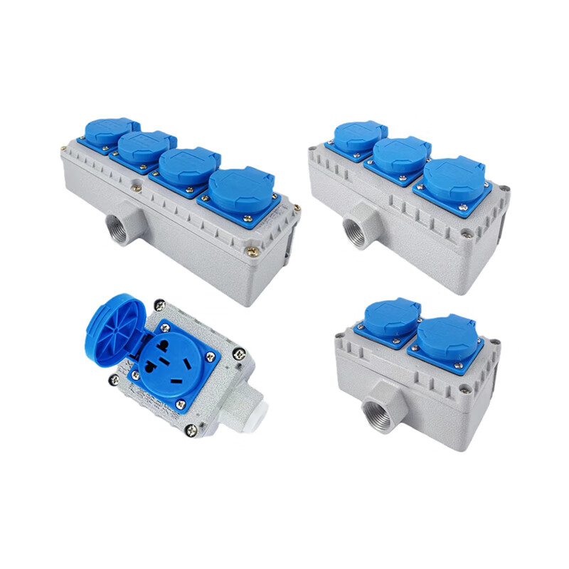 Tianshili surface-mounted indoor and outdoor cast aluminum three-proof plug-in industrial waterproof socket 220V non-explosion-proof socket five-hole one-link socket