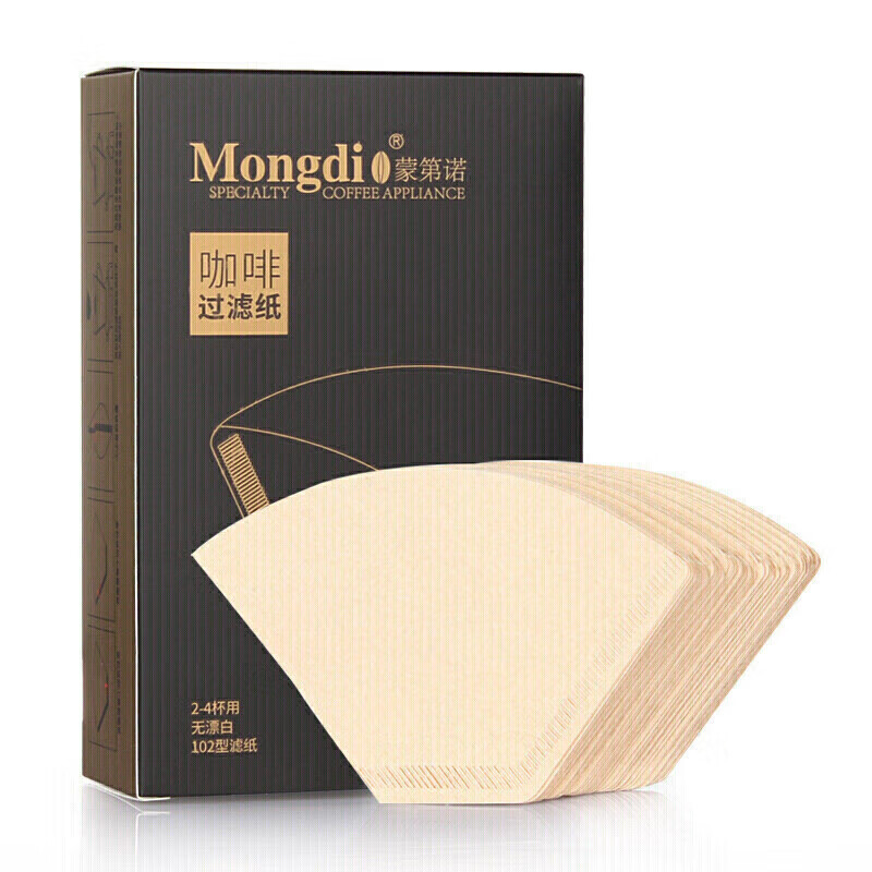 Mongdio coffee filter paper fan-shaped drip American coffee machine hand-brewed coffee filter paper 102 type 100 pieces