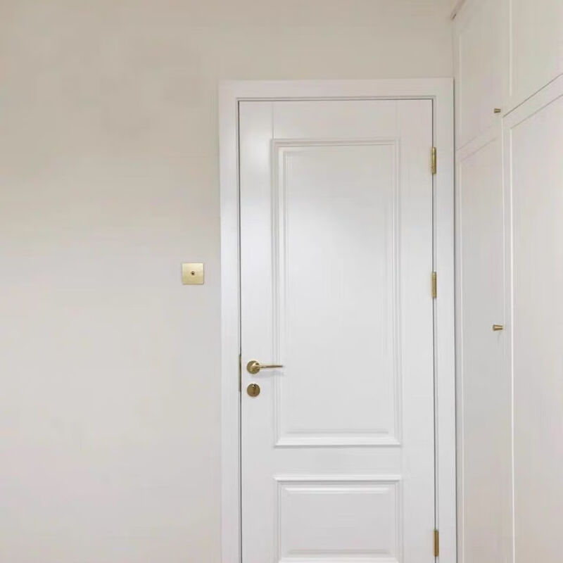 Solid wood door bedroom door interior door open paint door environmental protection paint sound insulation solid wood veneer double buckle line