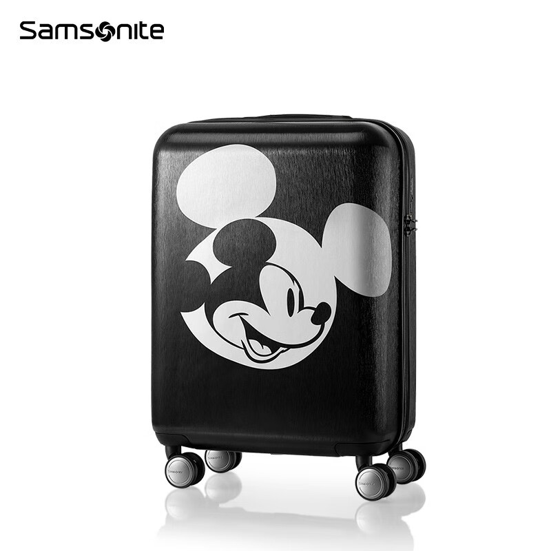Samsonite Disney Mickey and Minnie co-branded luggage large-capacity travel check-in trolley case wear-resistant and scratch-resistant AF9 new-black 20 inches
