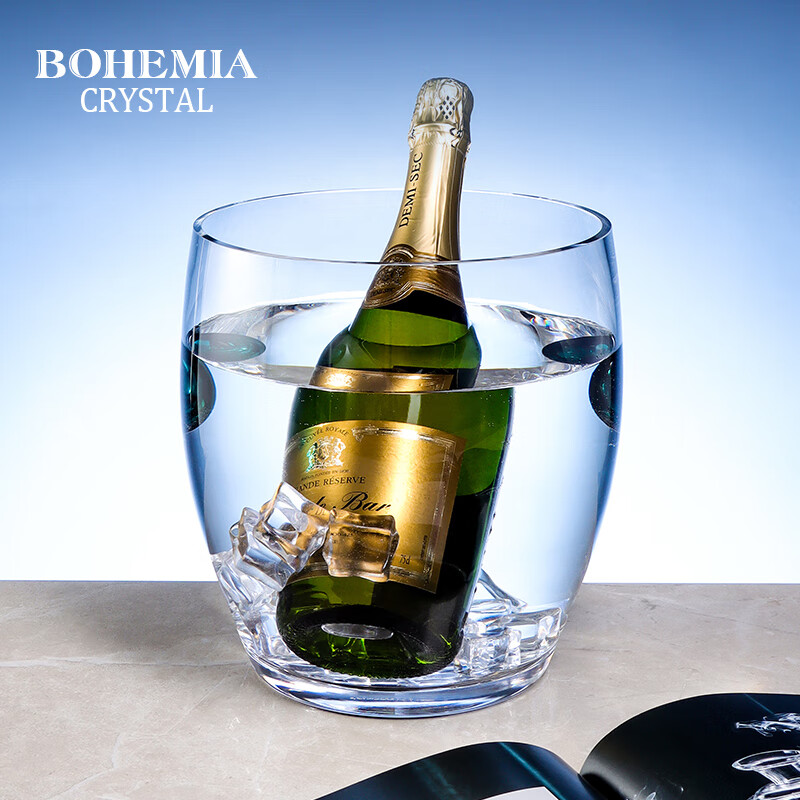 BOHEMIA Crystal imported crystal glass ice bucket large capacity beer champagne bucket high-end household light luxury wine glass KTV small ice bucket large capacity 2.5L crystal ice bucket