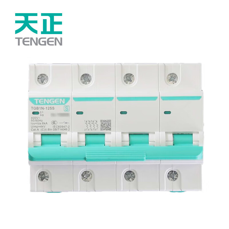 Tianzheng Electric air switch small circuit breaker overload protection TGB1N air switch 125 frame 4P 125 C100