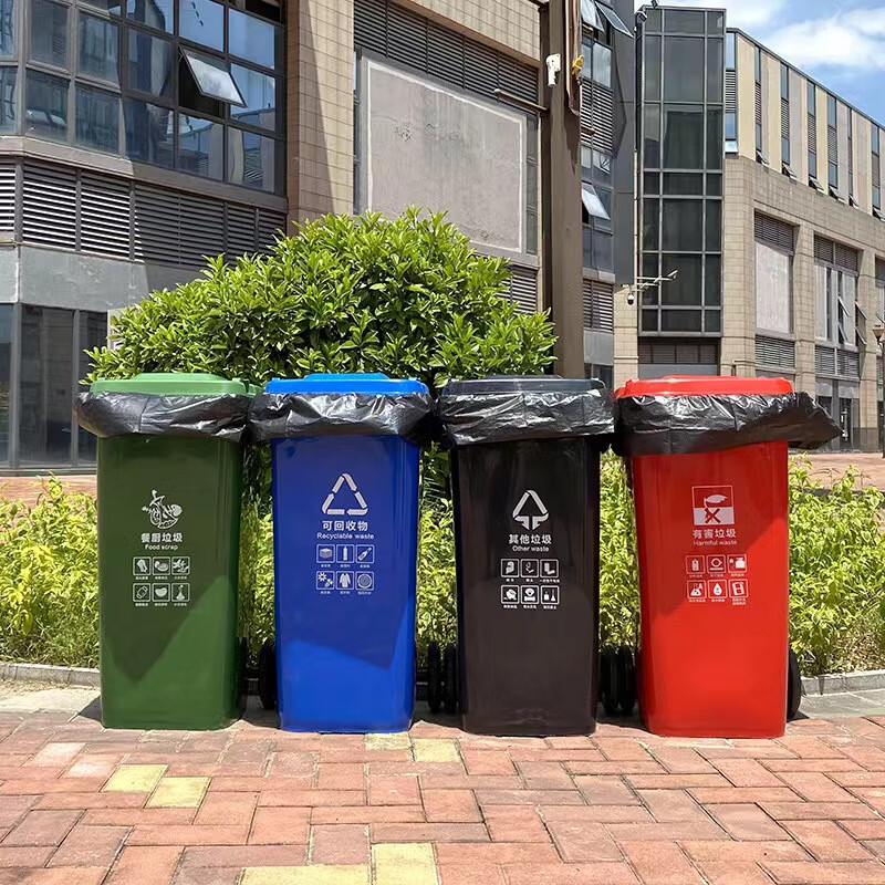 Tubai black garbage bag thickened 40L flat mouth 60*80cm*50 black property garbage bags hotel sanitation large commercial garbage bags