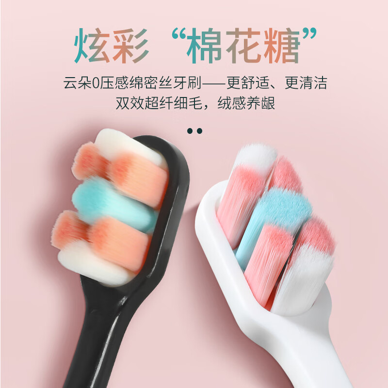 UKS super soft 10,000-bristle toothbrush, small head, antibacterial, care for sensitive gums, gum protection for pregnant women, 2 super soft bristle toothbrushes