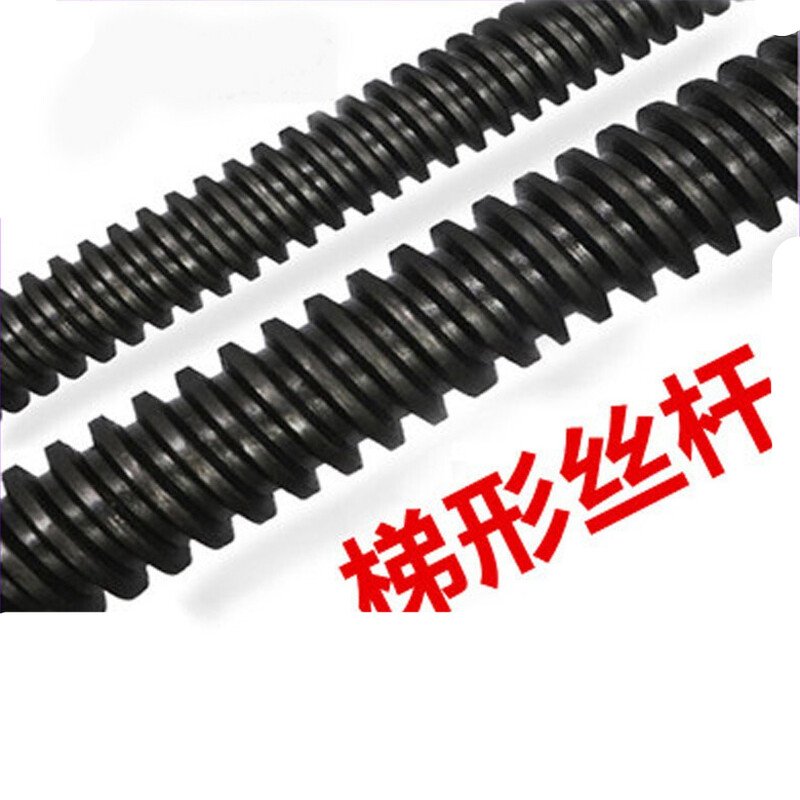 Beijing Times Spot 45 Steel Trapezoid Screw Full Thread T Thread Screw Nut Set Orthodontic Reverse Thread Coarse Thread Screw T-shaped Buckle Rod High Strength Orthodontic T12*3*1 Meter (Add 6 Nuts)