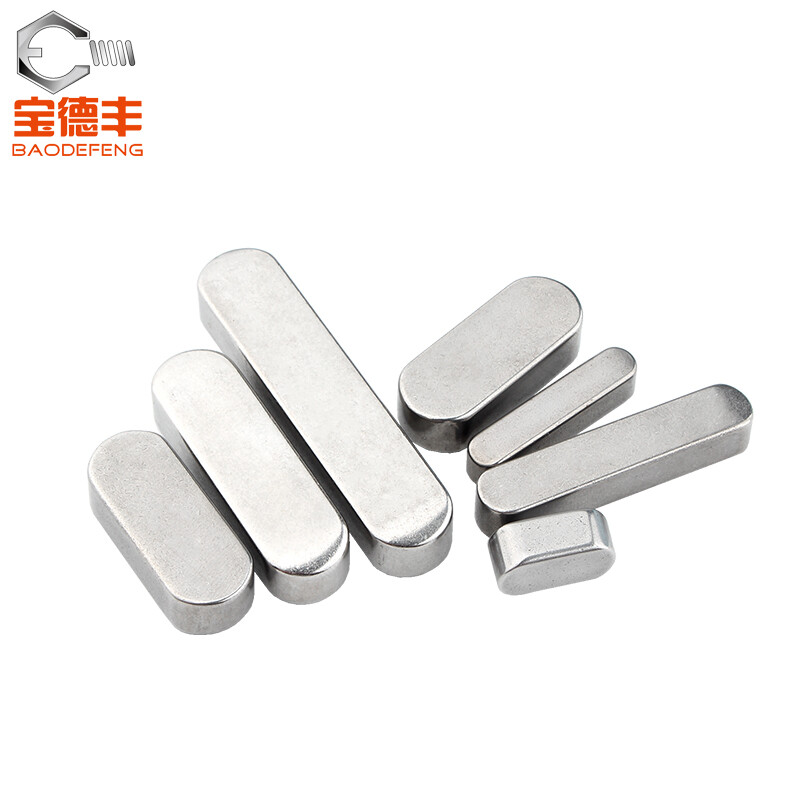 Baodefeng 304 stainless steel flat key pin rounded A-type square key pin material GB1096/square material M3M4/M5M6/M8M10/M12 M6x6x100 (5 pieces)