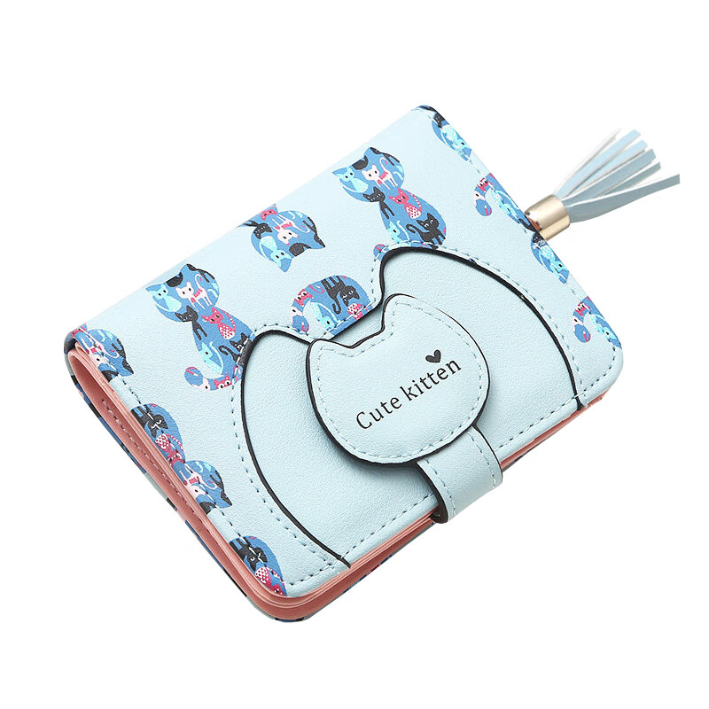 Kangaroo Qixi Women's Wallet Small Short Style Cute Girl Heart Girls Children Ins Student Zipper Coin Purse Pink Short Style