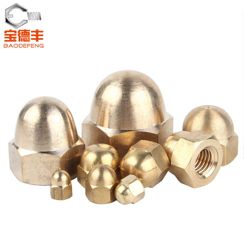 Baodefeng copper cap nut cap nut copper screw cap cap nut decorative cap national standard standard parts M6 5 pieces