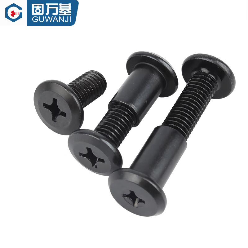 Guwanji Iron Black Beveled Flat Head Cross Knock Locking Screws and Nuts Furniture Combination Plywood Butt Bolts and Mother Nails 6x12 Nuts with 6x20 Screws (20 Sets)