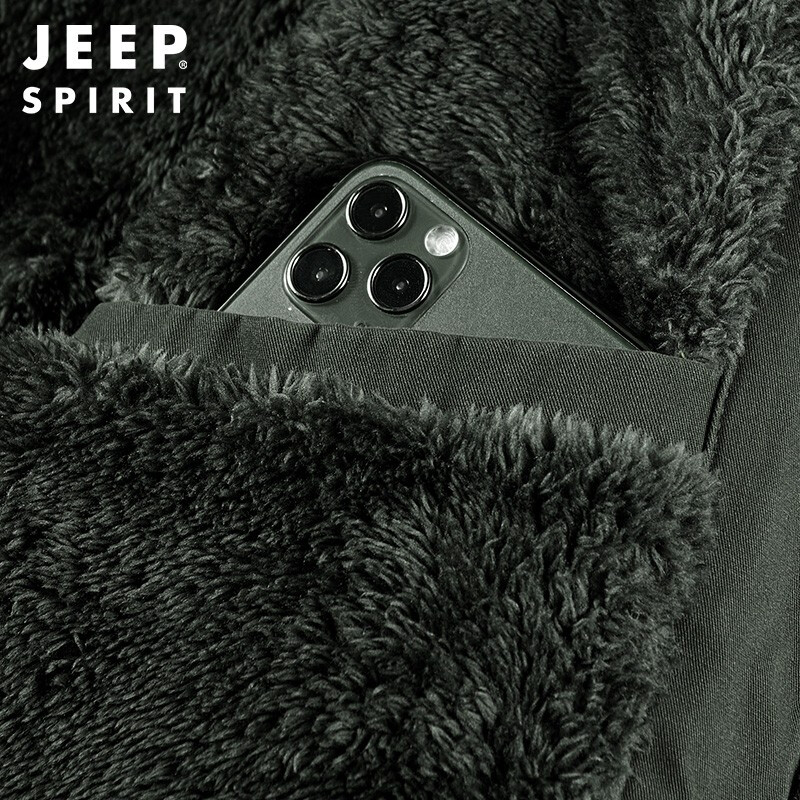 JEEP SPIRIT Jeep cotton jacket men's velvet thickened warm jacket men's autumn and winter high-end workwear cotton coat men's cotton jacket top