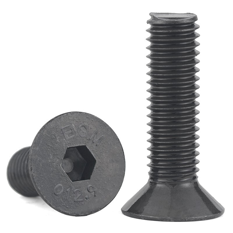 Jinggong Grade 12.9 high-strength countersunk head hexagon socket screws, flat head hexagon socket bolts, M8 20 pieces, total screw length 25mm