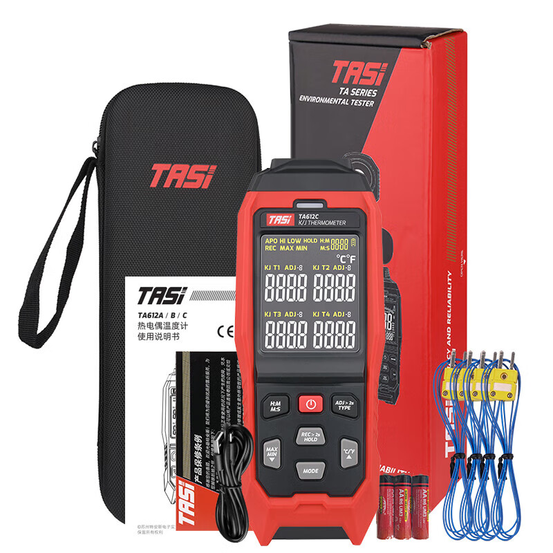 Teans thermocouple thermometer multi-channel temperature tester recorder contact thermometer TA612C