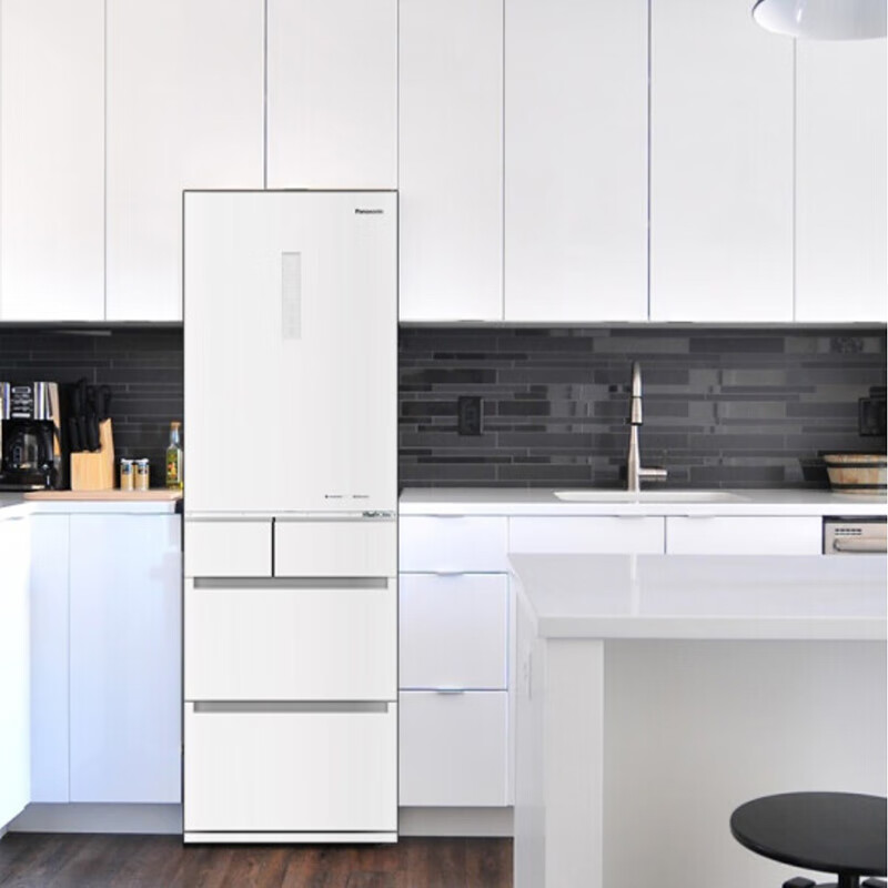 Panasonic refrigerator NR-E452SX-W 435 liter air-cooled frost-free refrigerator, micro-freezing, automatic ice making, glass panel