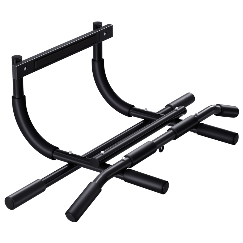 Zhuo brand door frame horizontal bar pull-up device for home indoor single pole hanging fitness equipment multi-functional rack horizontal bar without punching type 38 - black + booster belt