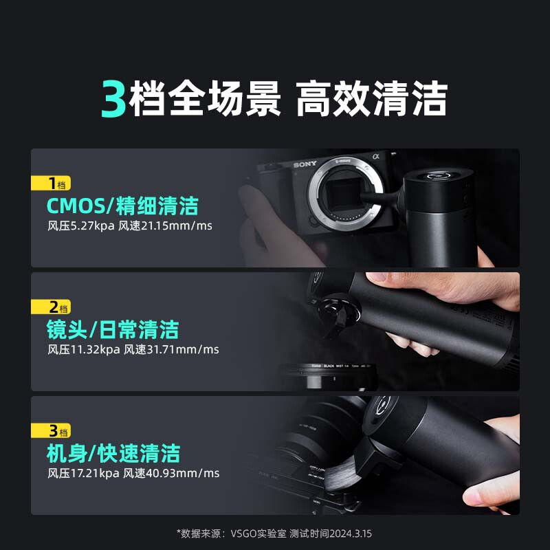 VSGO micro-high pocket King Kong electric air blower S3 SLR camera lens air blower computer keyboard cleaning fan drone dust removal powerful air blowing dust cleaning tool