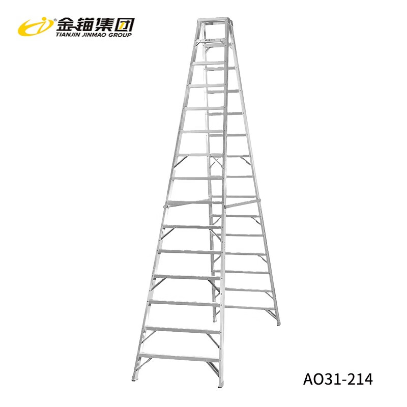 Golden Anchor European standard aluminum alloy double-sided ladder industrial ladder AO31-214 engineering ladder unfolded height 4.285 meters