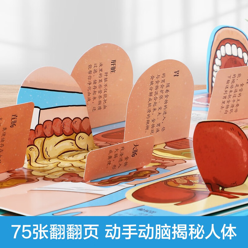 18 yuan off for purchases over 87. Revealing the Secrets of the Human Body (popular science flipping book for children aged 3-6 years old) Leyue Children’s Book Revealing Series children’s popular science pop-up books. Children’s Enlightenment Children’s Book Festival Children’s Money Saving Card