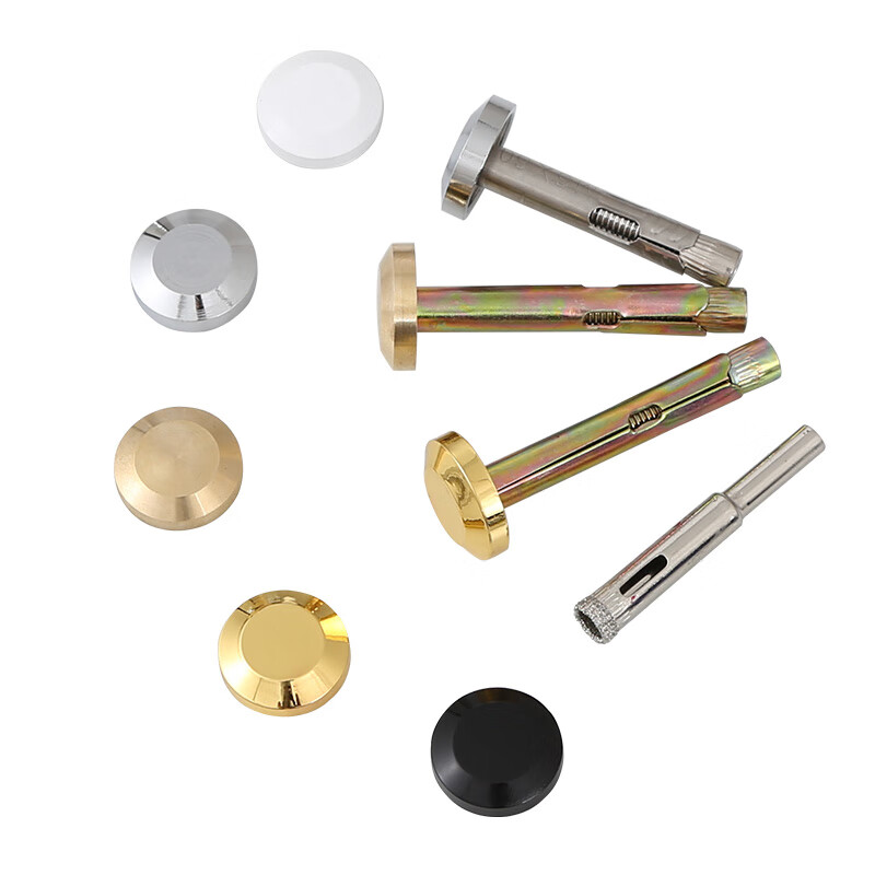 Taishilon ceramic tile hollow drum reinforcement nail tile wall tile anti-falling loose expansion screw repair reinforcement exterior wall fixed nail copper original color 5 cm long 10 sets come with ceramic tile drilling drill