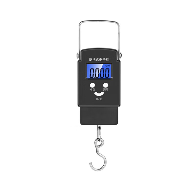 CHAOOU portable scale, accurate portable luggage scale, portable electronic scale 50KG, commercial express scale, high-precision household small hanging scale, spring scale, black portable (with tape measure)