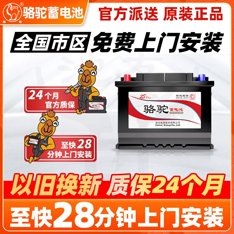 Camel (CAMEL) Camel battery 12V45AH is suitable for Wuling Hongguang Chevrolet Sailson Yajiabao car battery 6QW45 6-QW-45 12v45a