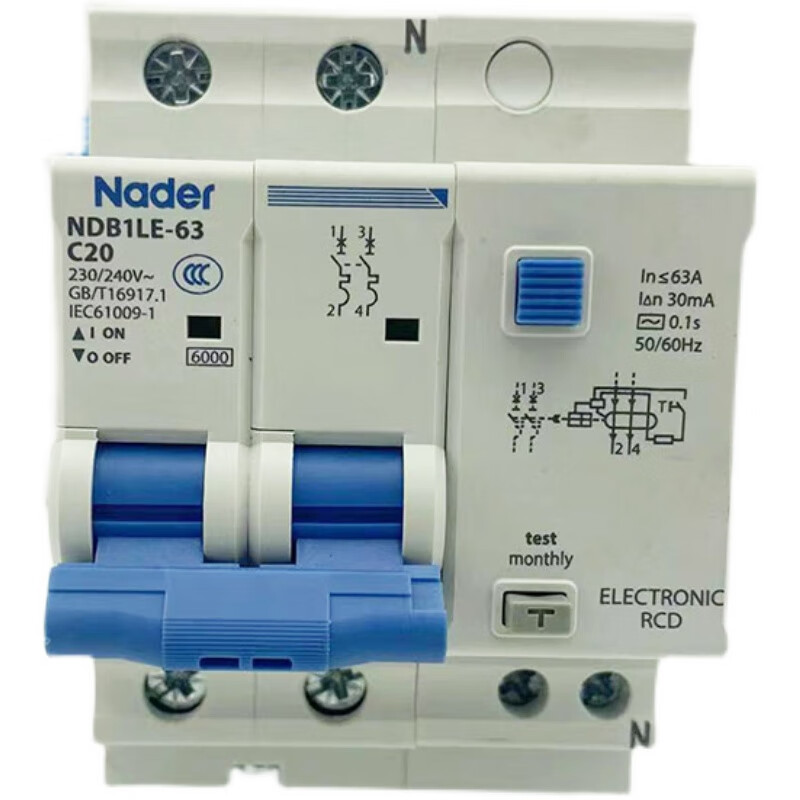 Liangxin leakage circuit breaker NDB1LE-63 C16 household circuit breaker 2p32a 40a 63 type 63A 3P+N