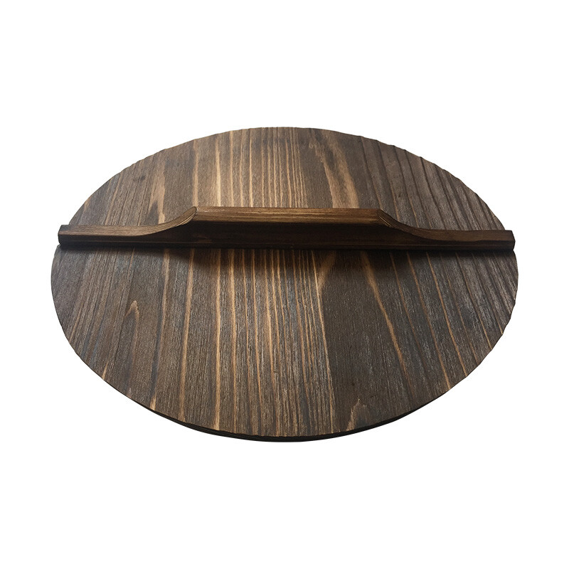 Tongshengyong Zhangqiu iron pot, old carpenter handmade fir wok lid, carbonized wooden pot lid, special for wok 28cm