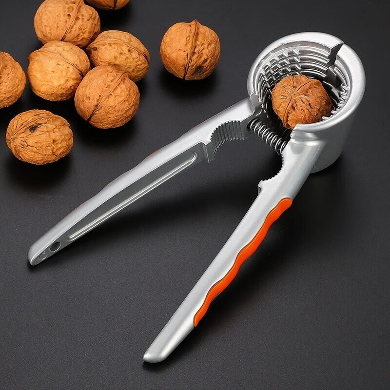 Weiqing walnut clip, household pecan peeling tool, multi-functional nut opening, pine nut labor-saving pliers, hazelnut opening tool, zinc alloy 4-mouth clamp - upgraded anti-slip model with walnut needle