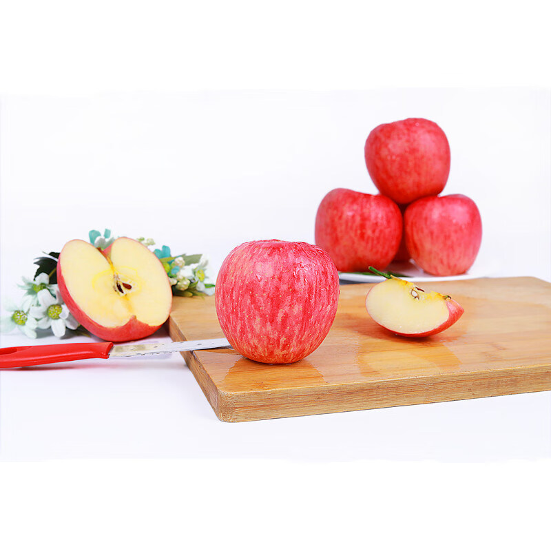 Jingmi Luochuan Apple Red Fuji Fresh Fruit New Fruit Gift Box Net Weight 8.6 Jin Single Fruit 250g Origin Head Straight Hair