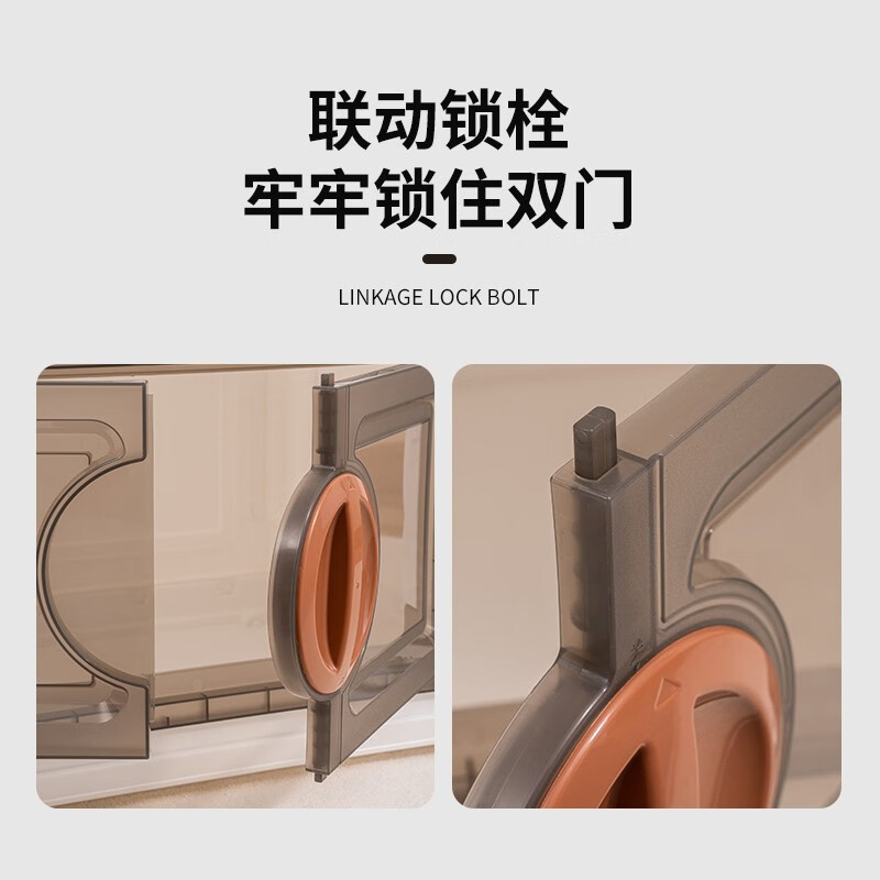 Jeko&Jeko kitchen storage rack with cabinet door floor-standing multi-layer multi-function cabinet microwave oven appliance storage cupboard 4-layer 64.5cm transparent coffee with small wheels