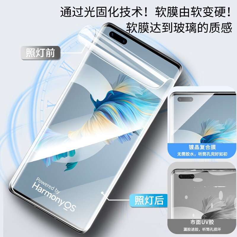 Iron cloth shirt suitable for Huawei mate50/40Pro mobile phone tempered film 40RS crystal-coated composite film full screen coverage anti-fingerprint explosion-proof film film mate40Pro/+/RS crystal-coated composite film-HD