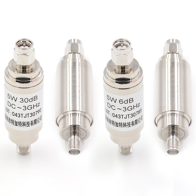 Tegat SMA-JK male to female attenuator 5W RF coaxial fixed stainless steel DC-3GHz 1/6/10/20/30DB SMA-JK 5W coaxial attenuator 5DB
