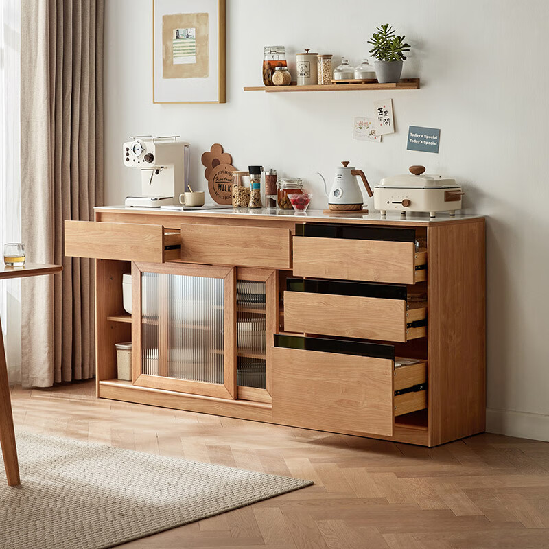 Lin's home sideboard Nordic log style restaurant storage locker tea cabinet household OU4T-A1.8m sideboard lower cabinet