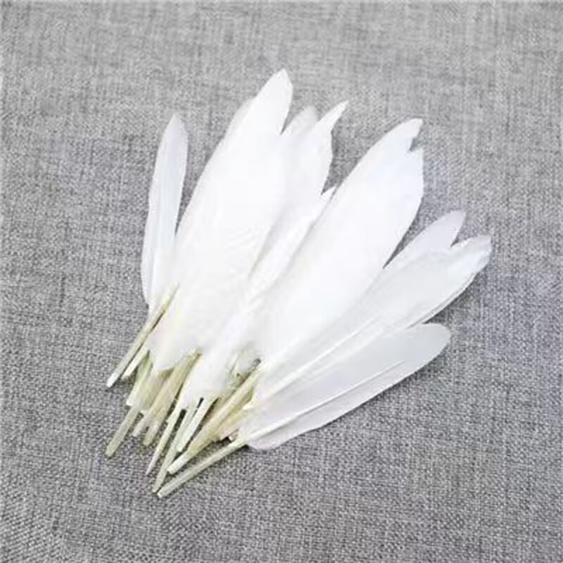 Kunsui children's handmade color knife straight feather DIY color feather material kindergarten handmade feather festival decoration knife white feather 50 pieces