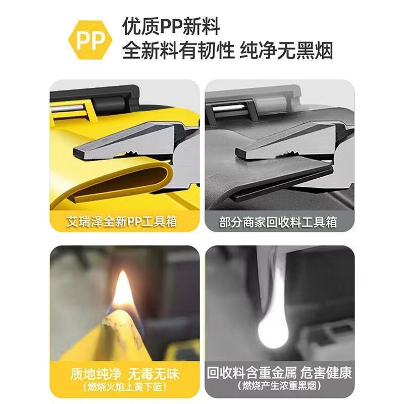 Arrizo tool box storage box household hardware repair box parts box plastic art box electrician folding suitcase three-layer folding 22 inches (storage at a glance)