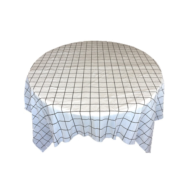 Jiaji disposable tablecloth round table thickened hotel waterproof anti-slip and oil-proof thick tablecloth home restaurant pattern white grid dining table black and white grid 1.8X1.8 meters 1 bag/10 sheets