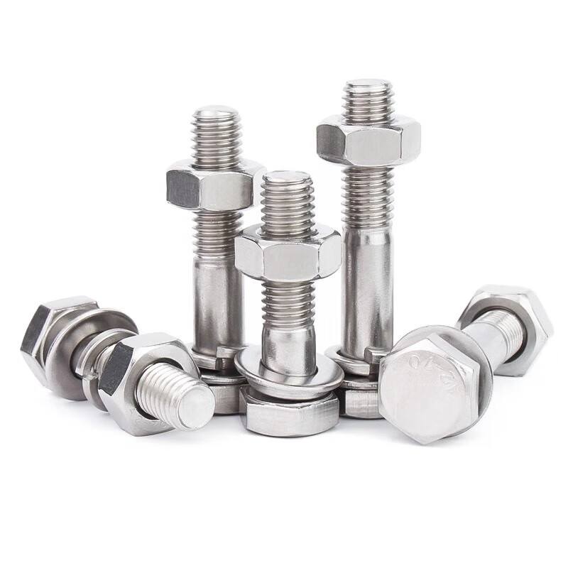 Jinchao 304 stainless steel half-thread external hexagonal bolt and nut set complete extended screw rod M6M8M10-M24 M14*160 (1 set)