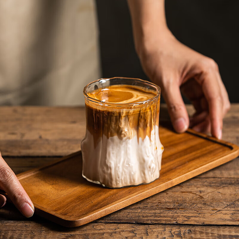 TONESON American coffee cup latte cup household glass cup high-value retro water cup coffee cup bark coffee cup 300ml